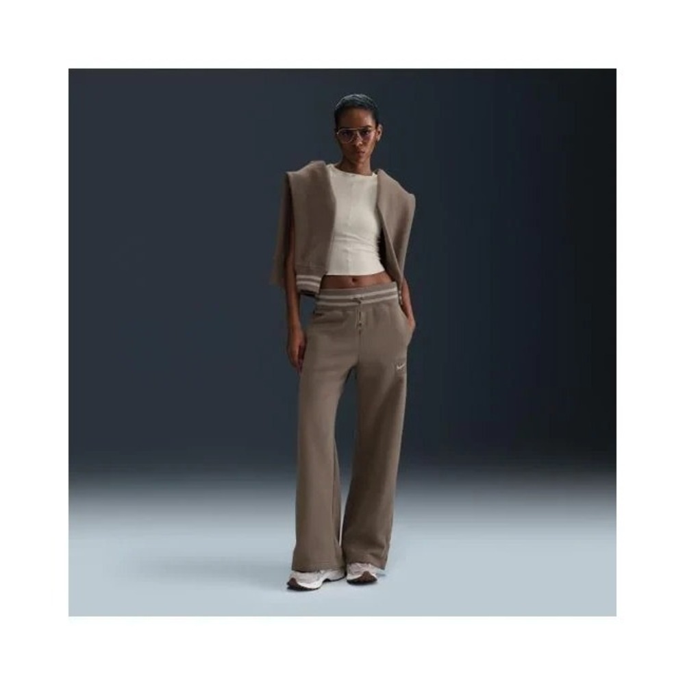 Nike Sportswear Phoenix Fleece Wide Leg Pants Womens 1X Brown HJ0911 233